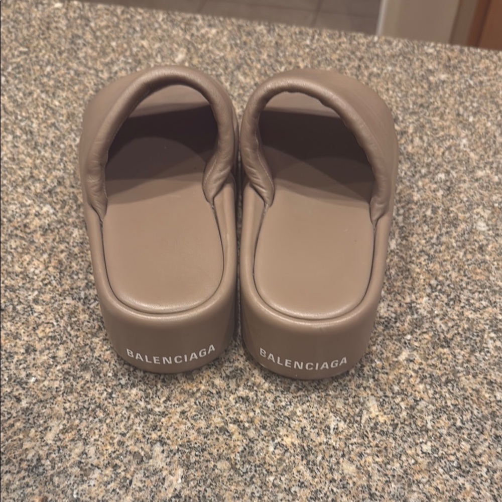 Balenciaga Brown Slides